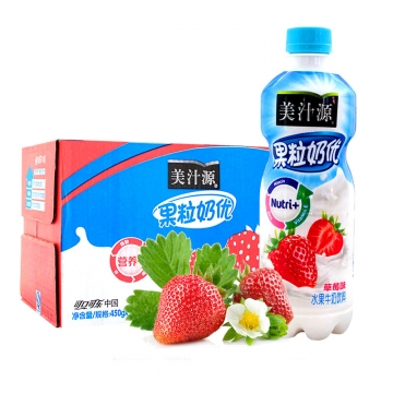 美汁源果粒奶优草莓味 450g*15瓶/件